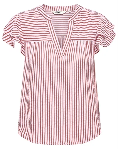 Only - ONLBari Frill V-Neck Top - Romance Rose